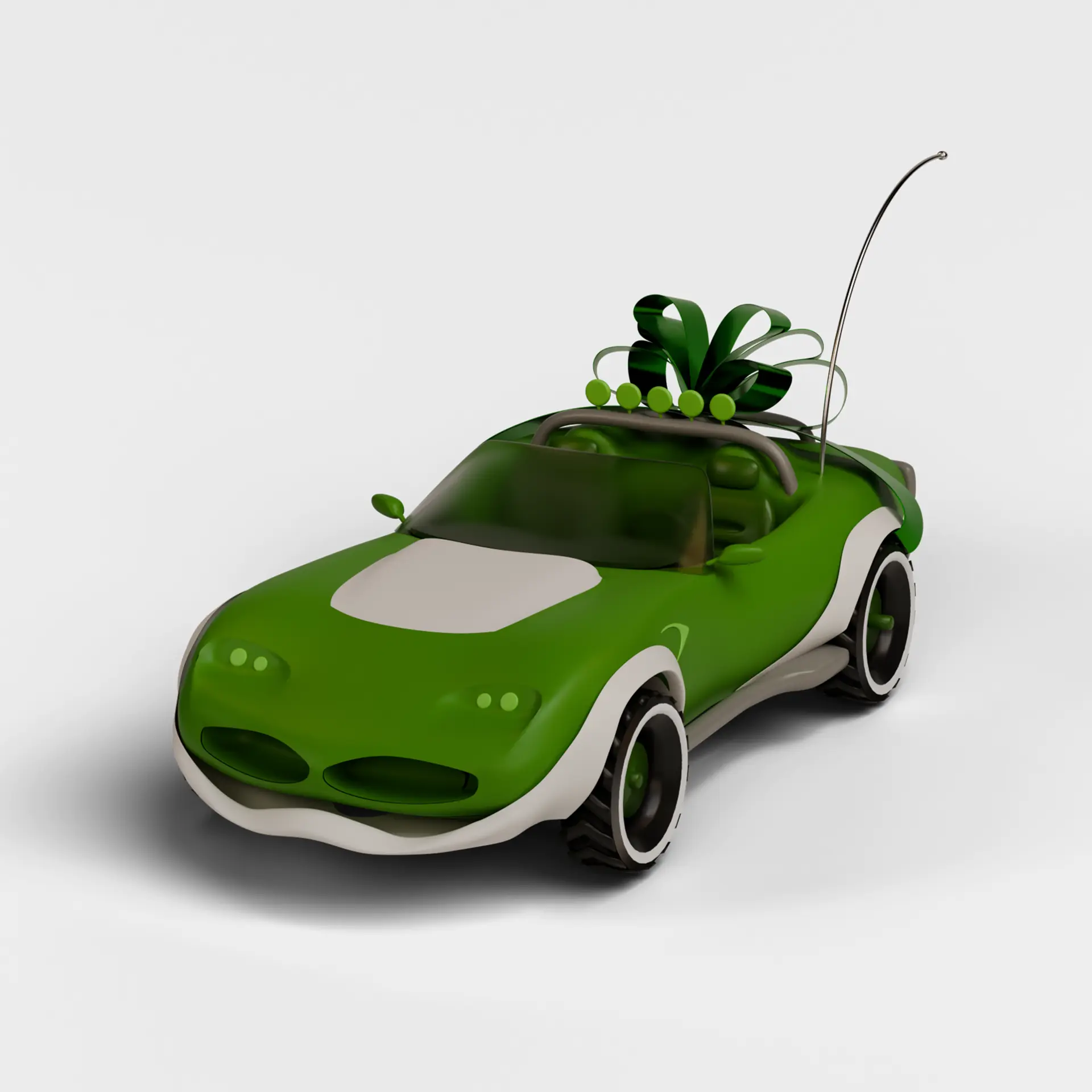 Carrinho verde de controle remoto com laço