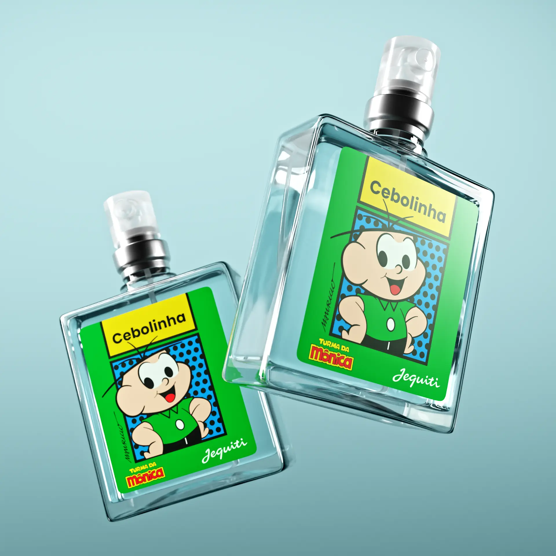 Dois frascos do Cebolinha em ângulos diferentes