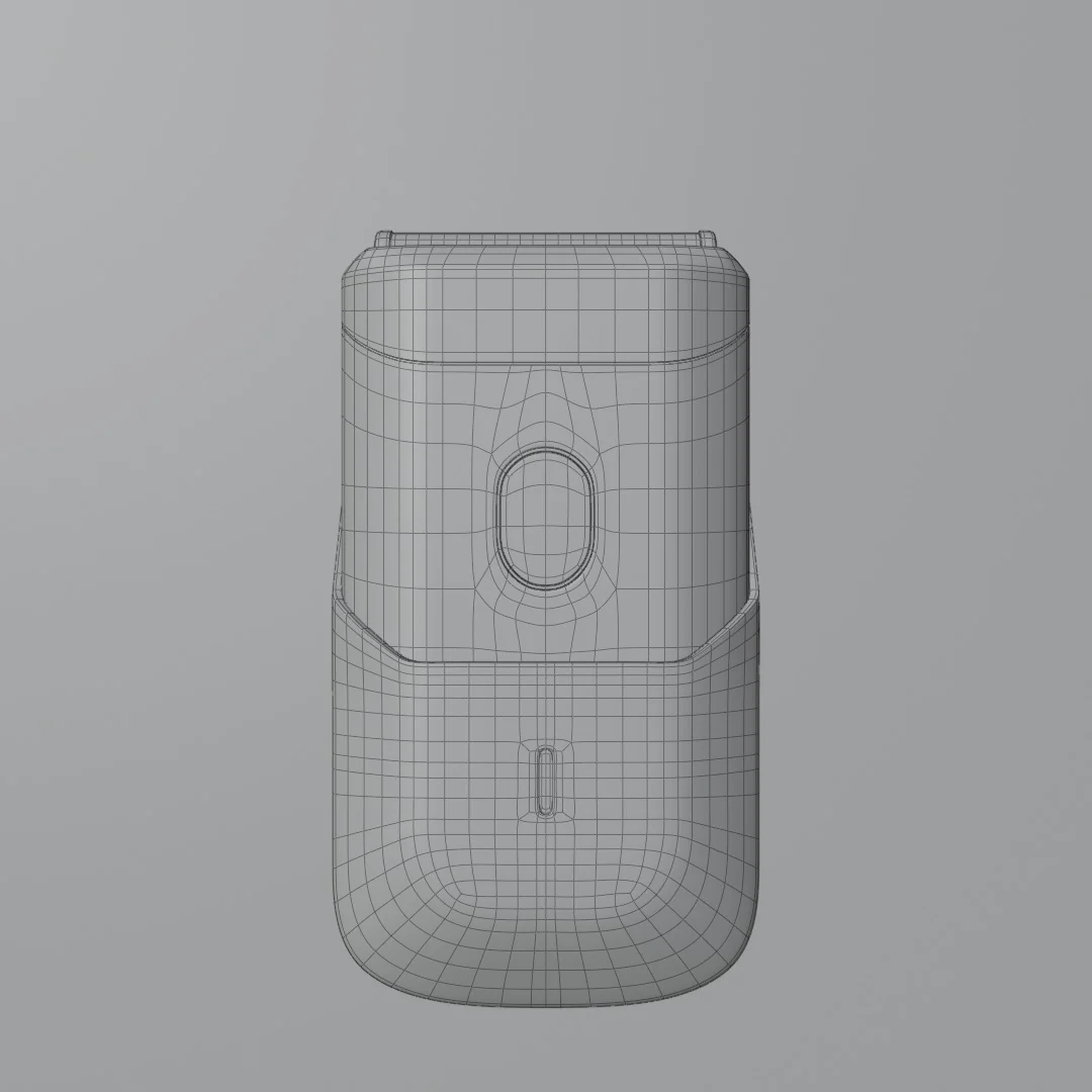 Wireframe da frente do barbeador