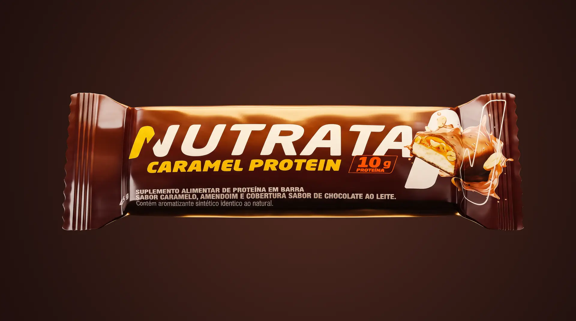Embalagem da barra Nutrata Caramel Protein
