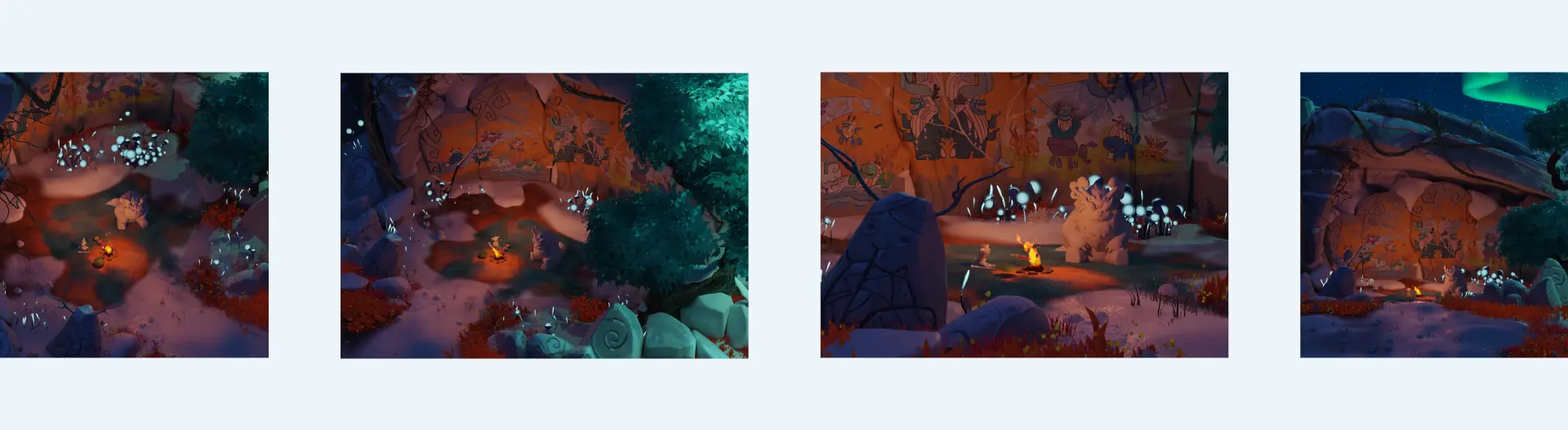 Sequence of frames from the 3D environments