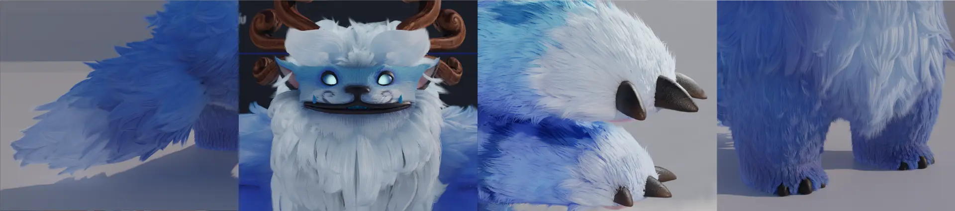 Willump in 3D with blue fur