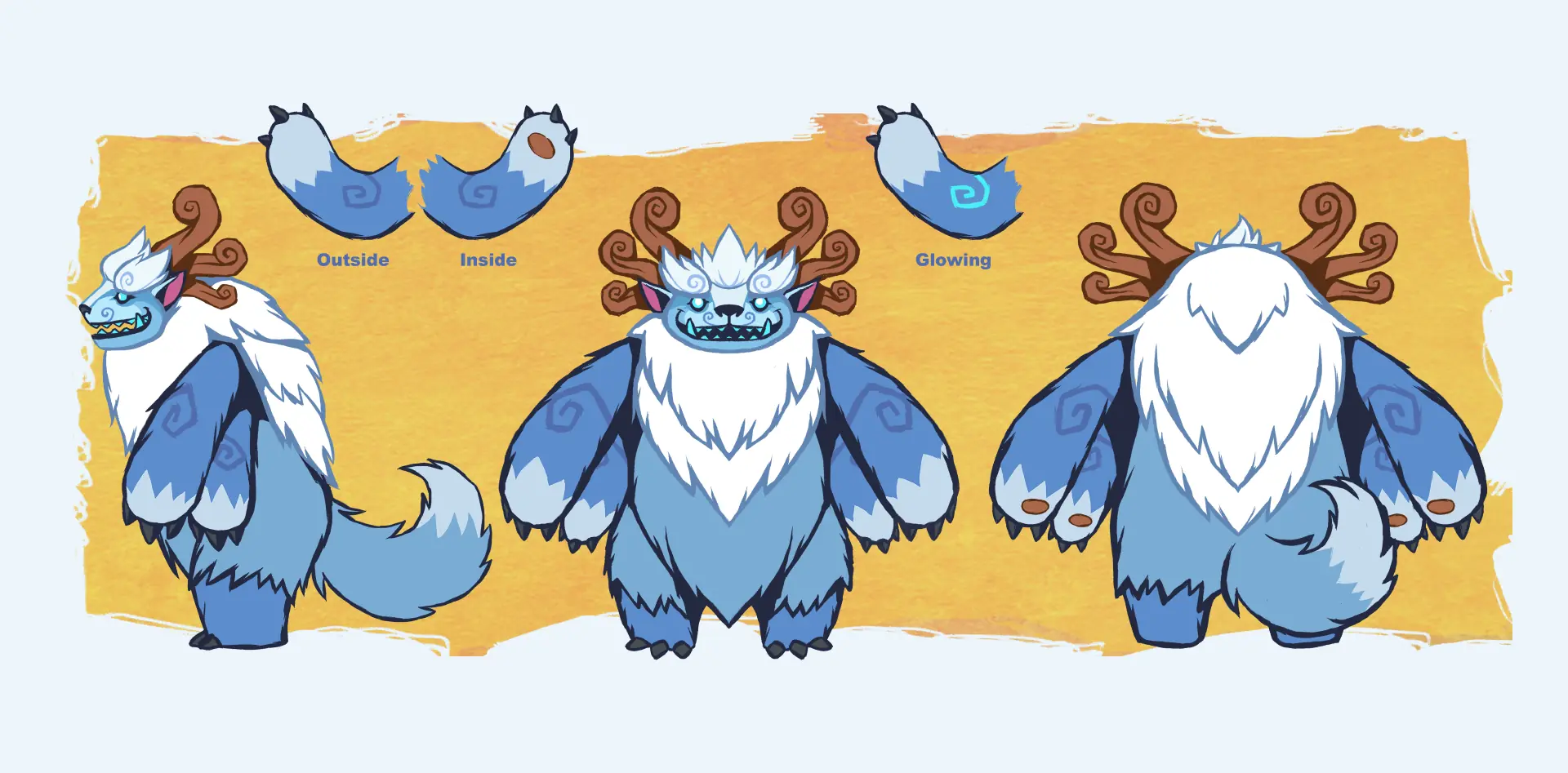 Willump character design in three views