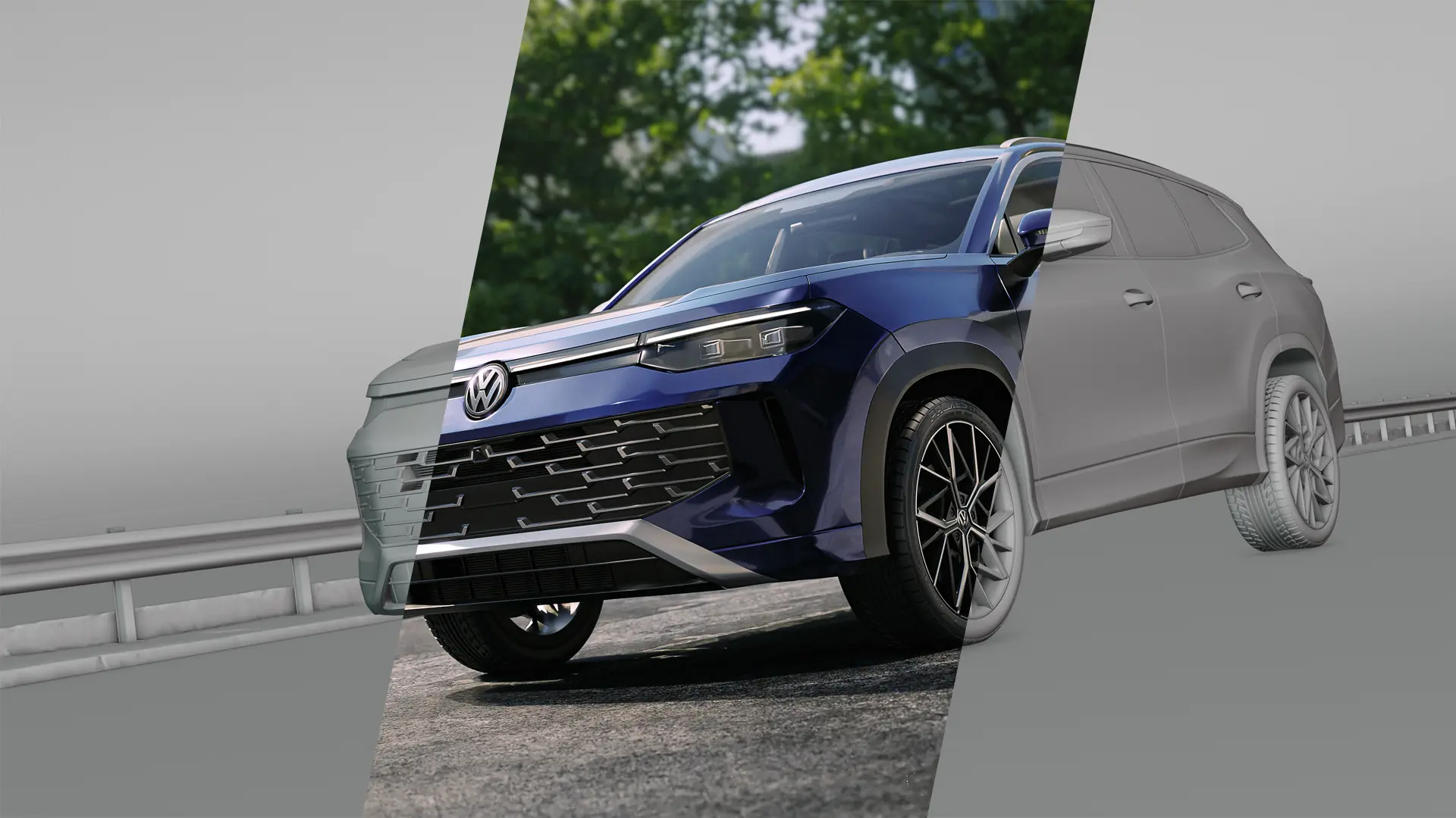 Wireframe versus final render of the Tayron